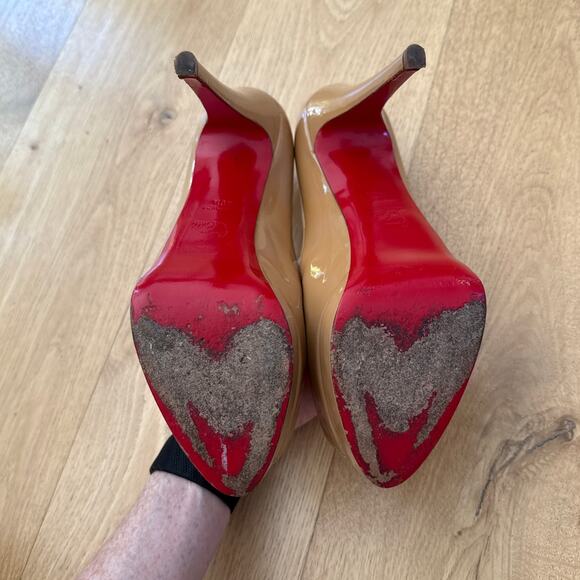 Christian Louboutin Stiletto Pumps Patent Size 40.5 Camel Brown - Picture 5 of 10